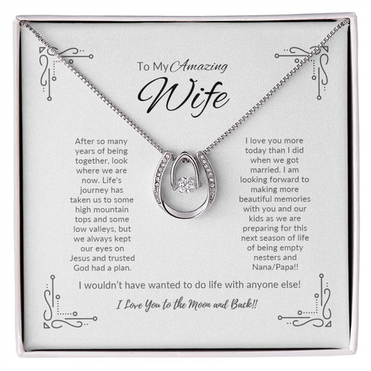 To My Amazing Wife | Lucky In Love Pendant necklace | Christians celebrating start of a new season in life