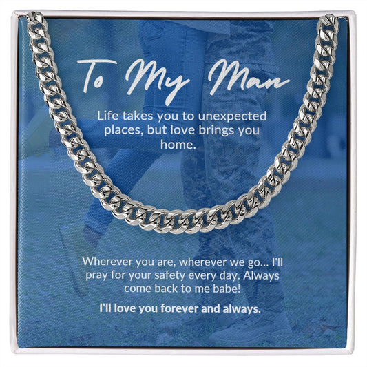 To My Man (military embrace) | Cuban Link Chain
