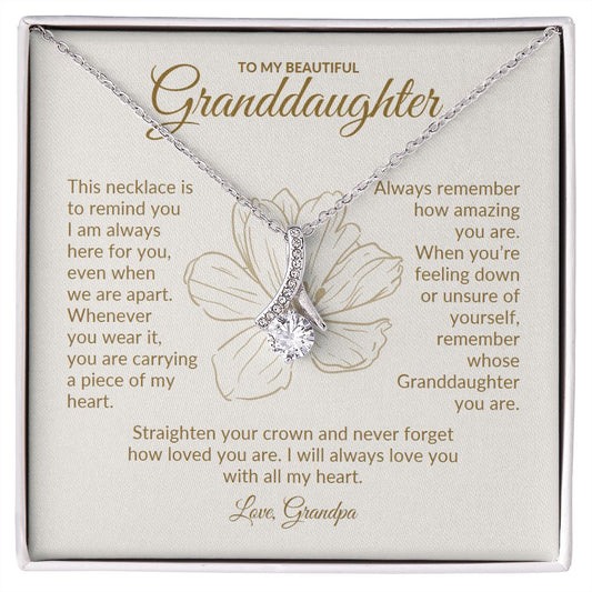 To My Beautiful Granddaughter from Grandpa | Alluring Beauty necklace
