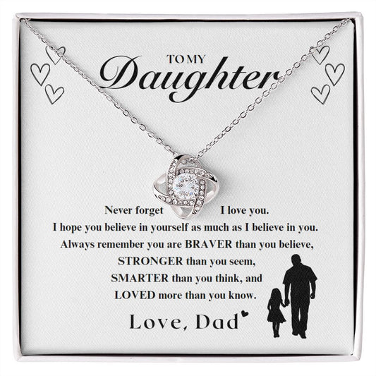 To My Daughter | Never forget I love you | Love Knot Necklace