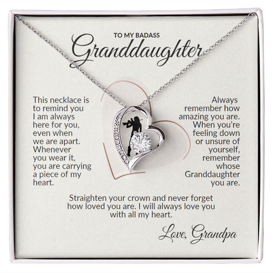 To My Badass Granddaughter from Grandpa (great for military ladies) | Forever Love Necklace